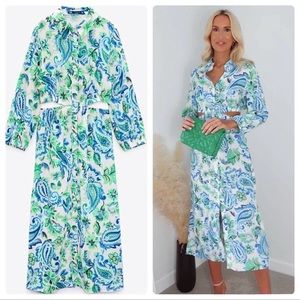 Zara cut out printed mini dress